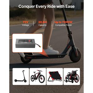 <b>72V</b> Electric Scooter <b>Battery</b> 20Ah Electric Bike Lithium Ion <b>Battery</b> Pack 50A BMS Charger T Plug Expansion Cable 500+ Cycles - Product Image 2