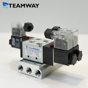 โซลินอยด์วาล์ว TEAMWAY PV ขนาด 1/4 นิ้ว แบบ G Port พร้อมขายึด, วาล์ว 5/2 5/3 ทาง แบบคอยล์เดี่ยวและคู่ สำหรับระบบควบคุมลม - Product Image 3