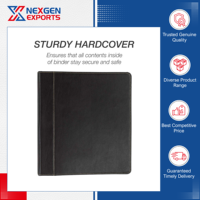 Nexgen Exports - Carpeta de Piel Sintética con 3 Anillas, Bolsillos para Documentos, Páginas Reciclables, Diseño de Logotipo Personalizable, Impresión Personalizada