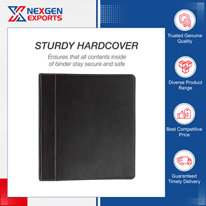 Nexgen Exports แฟ้มใส่เอกสารหนัง PU แบบ 3 ห่วง สำหรับเอกสารกระดาษ รีไซเคิลได้ ออกแบบโลโก้ได้ตามต้องการ ราคาตลาดตามที่กำหนด - Product Image 3