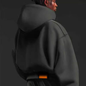 Sweat à capuche polaire épais et oversize tendance pour l'hiver, coupe carrée en coton, style streetwear, poche numérique, logo personnalisé, fabricant OEM en gros - Product Image 1