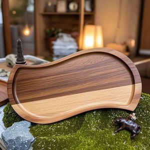 <b>Rectangle</b> Wooden Serving Tray Morden Luxury Design <b>Mirrored</b> Finish Handmade Dishwasher Safe for Dining Use From India - Product Image 2