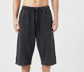 <b>Men's</b> <b>Long</b> Length Capri Sweat <b>Shorts</b> 100% Cotton Fleece Mid Drawstring Waist Loose Fit Breathable Sport Wear Sweat <b>Shorts</b> <b>Men</b> - Product Image 4
