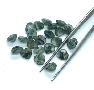 Ágata Musgosa Natural AAA, Forma de Corazón Facetada, Gema Suelta para Joyería - Product Image 1