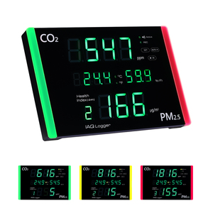 เครื่องวัดอุณหภูมิความชื้นดิจิตอล PM2.5 CO2 ช่วง 0-9999ppm ความแม่นยำสูงเครื่องบันทึกข้อมูลการบันทึกอัตโนมัติ LED นาฬิกาปลุก - Product Image 2