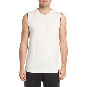Débardeur blanc en tricot à col rond pour homme, couleur unie, décontracté, idéal pour la gym et la musculation – Débardeurs pour homme en promotion - Product Image 6