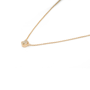 Dainty Minimalist Style Prong Set Natural Diamond K18 Yellow Gold Stacking Solitaire Pendant Necklace Wholesale Price Jewelry - Product Image 3