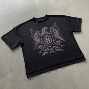Camiseta Negra de Manga Corta para Hombre, con Logotipo Estampado en la Parte Delantera, Cuello Redondo, Estilo Casual, de Algodón, Corte Regular, Diseño Estampado - Product Image 3
