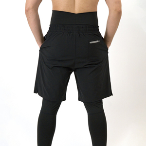 Shorts Awrah pour hommes en toile écologique 100 % polyester, taille élastique, longueur genou, décontractés, Sunnah, islamiques, couleur unie - Product Image 5