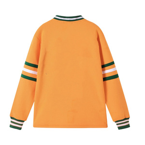 <span class=keywords><strong>Cardigan</strong></span> in pile <span class=keywords><strong>arancione</strong></span> con lettere greche personalizzate per confraternite, prodotto su misura a prezzi di fabbrica con MOQ basso, personalizzazione OEM/ODM. - Product Image 2