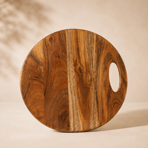 Planche à découper en bois d'acacia avec poignée |   Planche à découper en bois |   Plateau à fromages et charcuteries naturelles - Écologique et compatible lave-vaisselle - Product Image 3