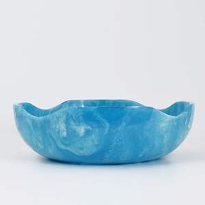 Ensemble de bols de service pour salade en résine durable à motif rond, rose et noir non taillés, avec ombrage blanc, pour légumes et aliments - Product Image 1