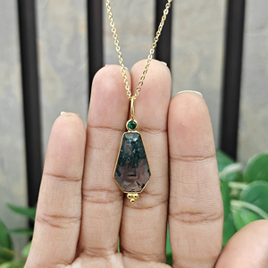 18k Gold Plated Coffin Shape Women's Pendant Necklace Gemstone Fashion Fancy Tiny Connector Wholesale Birthday Gift Jewelry - Product Image 2