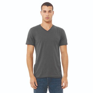 T-shirt à manches courtes col en V pour homme, couleur unie, décontracté, en coton tricoté, pour l'été - Product Image 1