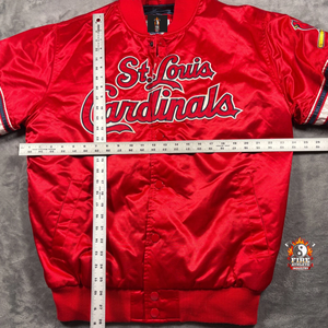 Nouvelle veste bomber en satin élégante et tendance de style vintage des Cardinals de St. Louis pour hommes, grande taille, rouge, Starter - Product Image 4