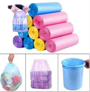 Cheap Custom logo Poly Garbage Bags Plastic PE Heavy Duty Clear Drawstring Trash rubbish Bag