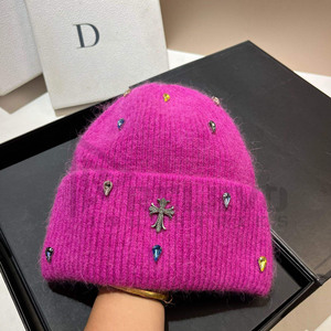 Distressed Knit <b>Winter</b> Earflap Hat with 3D Embroidery Rhinestone Beaded Rabbit Hair Blended Beanie for Women Travel - Product Image 6