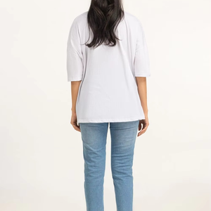 Camiseta Oversize de Alta Calidad para Mujer, Venta al por Mayor, Manga Corta, Cuello Redondo, Algodón, Informal, Cómoda para Uso Diario - Product Image 6