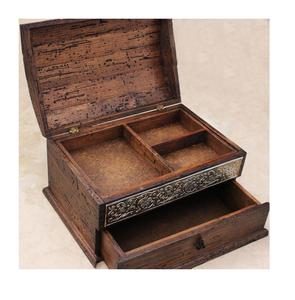 Wood Modern Eco-Friendly <b>Jewelry</b> Organizer Box for Women Intricate Hand Carved <b>Jewelry</b> <b>Storage</b> Case for Rings Earrings Bracelets - Product Image 6