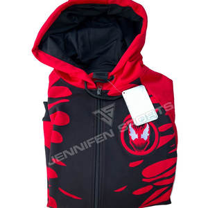 เสื้อฮู้ดดี้ผู้ชายผ้าฝ้ายผสม ซิปหน้า ปักลาย ดีไซน์แพทช์ หนานุ่ม ทรงโอเวอร์ไซส์  โลโก้ โพลีเอสเตอร์/ผ้าฝ้าย ลายพวงหรีดฤดูหนาว - Product Image 2