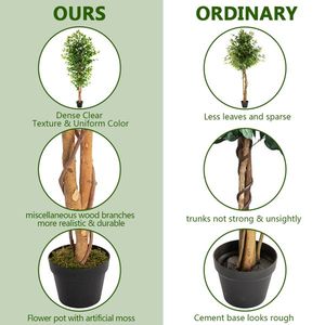 1260 Leaves Truncated Banyan <b>Tree</b> Simulation <b>6FT</b> Solid Wood Green Artificial <b>Tree</b> - Product Image 3