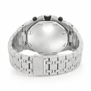 Reloj Cronógrafo Moissanite Totalmente Cubierto de Diamantes para Hombre, Acero Inoxidable de Lujo, Estilo Diamante, Resistente al Agua, Cuarzo, Hip Hop - Product Image 3