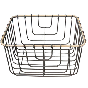 Durable Multi-Purpose Metal <b>Wire</b> <b>Storage</b> <b>Basket</b> Stylish Vintage Farmhouse Design With Convenient Looped Handles <b>For</b> Kitchen Use - Product Image 3