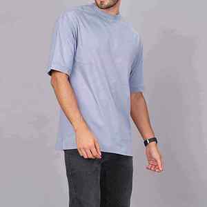 T-shirts sur mesure à col rond 100% coton, t-shirts épais à manches courtes et coupe ample pour hommes - Product Image 2