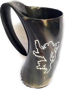 Mug en corne de buffle naturelle bicolore, fait main, écologique et de qualité supérieure - Product Image 4