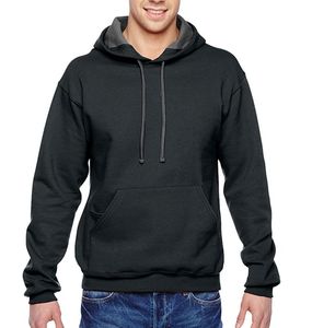 Survêtement unisexe de luxe en coton pour l'hiver, avec impression personnalisée sur le devant, motif uni, broderie, molleton épais, à capuche, décontracté, pour hommes, en gros - Product Image 5