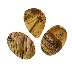 หินแจสเปอร์ขัดมันด้วยมือแบบเรียบอัญมณีหลวมสำหรับทำเครื่องประดับรูปทรงผสม - Product Image 1