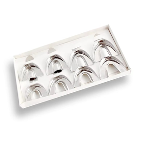 Plateaux d'empreinte dentaires perforés Azicon - Ensemble supérieur et inférieur en acier inoxydable, autoclavables, pour alginate - Product Image 3