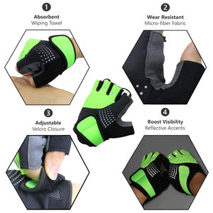 Gants sans doigts pour le tir à l'air comprimé, la chasse, la randonnée, le cyclisme, le fitness, le vélo, en nylon, légers - Product Image 2