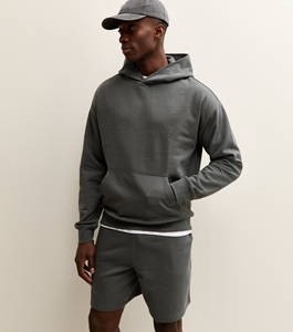 Conjunto de camiseta y pantalones cortos de verano hasta la rodilla, talla grande, con logotipo personalizado, 100% algodón, transpirable, de secado rápido, conjunto de pijama para hombre - Product Image 6