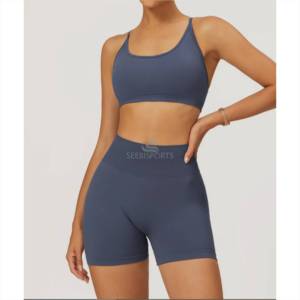 Custom Free Logo Solid Seamless Breathable Four-Way Stretch Workout Sport Wear Sets Long Sleeve <b>Jacket</b> Bra Flared Pants <b>Yoga</b> - Product Image 3