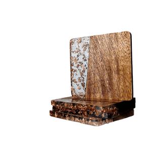 Sous-verres multifonctions en résine époxy et bois d'acacia, vaisselle payée, 5019 - Product Image 1