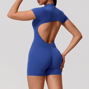 Women Comfortable Breathable Four-Way Stretch Eco-Friendly Spandex/Cotton Quarter-zip <b>Bodysuits</b> Everyday Wear OEM ODM Export - Product Image 2