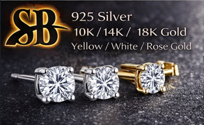 CVD Lab Grown Diamond <b>Stud</b> Earrings 925 <b>Silver</b> Claw Setting Anniversary Jewelry Manufacturer Custom Supplier OEM ODM India - Product Image 3