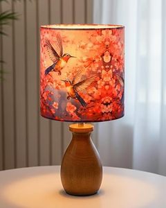 Walnut Wood <b>Table</b> <b>Lamp</b> Handmade <b>Portable</b> Modern Lampshade Decorative Bedside Desk Light for Living Room Office - Product Image 1