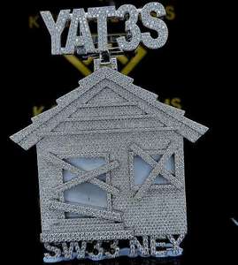 Colgante Personalizado con Nombre YATS y SW33NEY, Joyería Hip Hop con Diamantes de Moissanita, Pieza de Lujo - Product Image 2