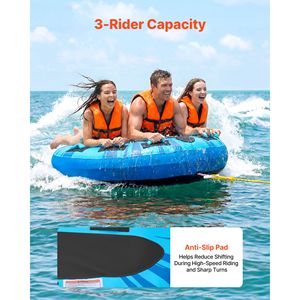 Tubo Gonfiabile in PVC per 3 Persone, Capacità 510 libbre, per Sport Acquatici e Traino da Barca - Product Image 2