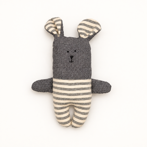 Striped Embroidered Cotton Fabric Rabbit <b>Stuffed</b> <b>Animal</b> <b>Plush</b> <b>Toy</b> Soft for 3+ Years Birthday Accessories Nursery Gift - Product Image 1