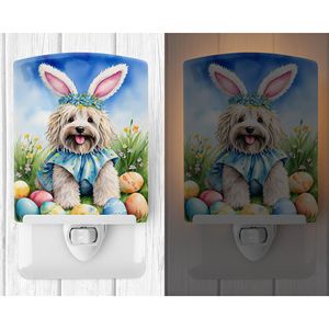 Nueva luz nocturna de cerámica Puli con certificación UL, tema de caza de huevos de Pascua compacto 6x4x3 para dormitorio, baño, guardería, pasillo, cocina - Product Image 2