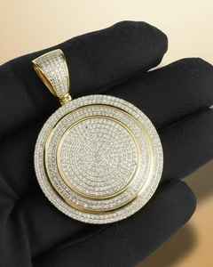 Colgante de medallón de diamante VVS con engaste pavé, dijes de diamante, colgante chapado en oro sobre plata 925, colgante de hip hop para hombre - Product Image 4