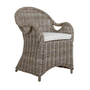 Chaise d'appoint en rotin tissé fait main bohème Fauteuil naturel pour salon - Product Image 6