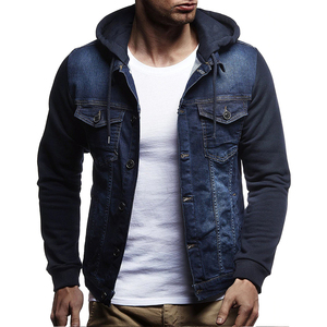 Men's Color Blocking Denim <b>Jacket</b> <b>White</b> Black Half Turn-down Collar Casual Washed Cotton Regular Fit Autumn Style - Product Image 6