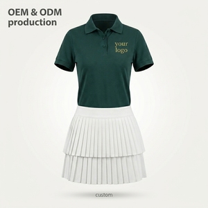Women's Premium Solid Pickleball Dress Kit Short Sleeve Breathable Durable Stitching Polyester Cotton Polo Elastic Waist Double - Product Image 5