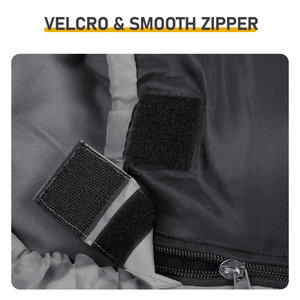 Sacco a Pelo Leggero Impermeabile Compatto per Campeggio ed Escursionismo, Design a Busta Grigio per Climi Freddi e Caldi - Product Image 5