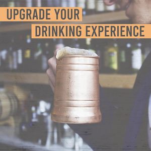 Chope à bière en cuivre pur 18 oz - Chope en cuivre massif faite à la main sans revêtement - Chope à bière en métal poli de qualité supérieure pour boissons froides en gros - Product Image 2