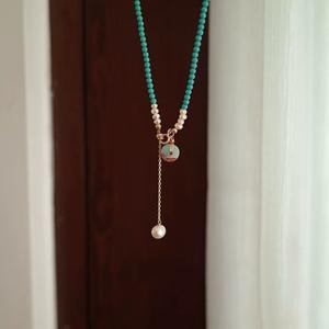 Collier ras du cou pour femme Ba Fang Lai Cai 2025, nouveau style, perles de turquoise de qualité supérieure, pierre de Shoushan, perles de turquoise de qualité supérieure - Product Image 3